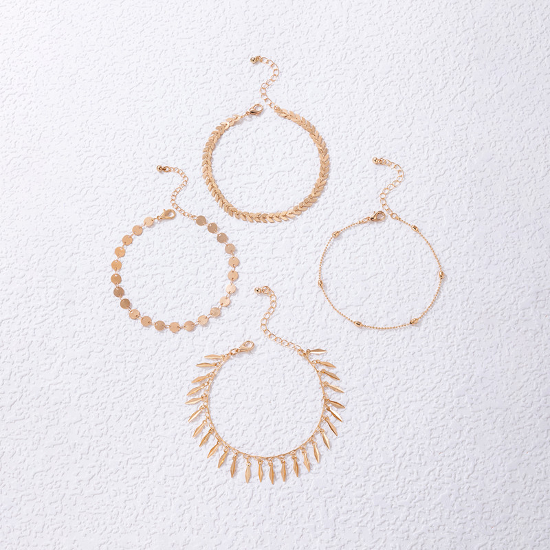 Tocona Brățări de gleznă cu mărgele colorate pentru femei fluture cu mai multe straturi ciucuri Lanț pentru picioare Bijuterii reglabile браслет