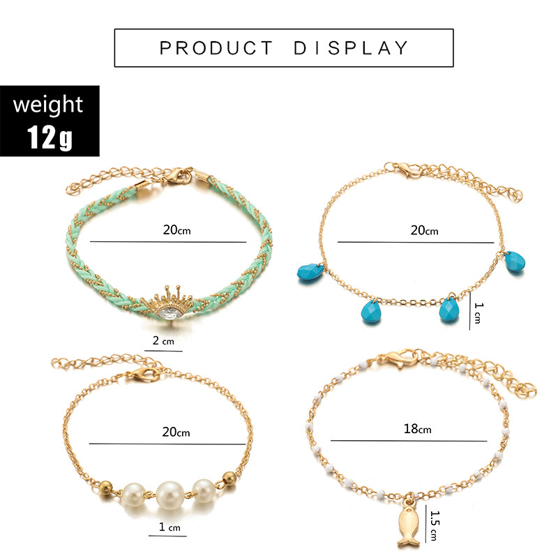 Tocona 15 Brățări de gleznă stil pentru femei vară Shell ciucuri țesătură colorată margele de picior lanț de bijuterii boeme en-gros