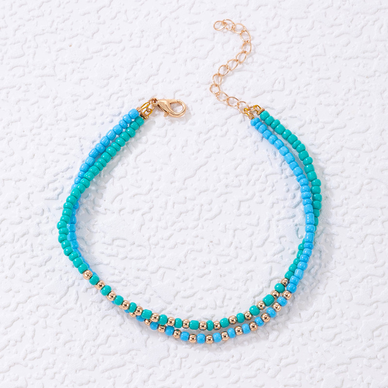 Tocona frânghie colorate gleznele pentru femei bărbați lucrate manual cu mărgele lanț pentru picior ajustabil accesorii de bijuterii boeme 4 buc/seturi 21880