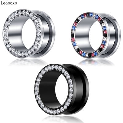 Leosoxs, la modă europeană și americană, din oțel inoxidabil, expansiune pentru urechi, auriculară, 3 perechi de perforații corporale