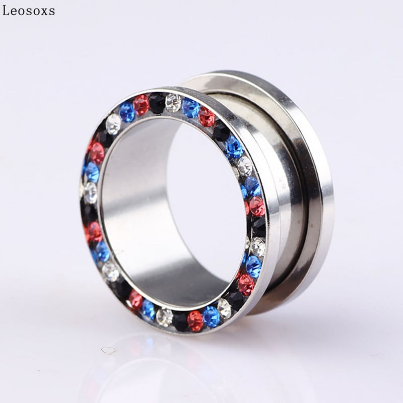 Leosoxs, la modă europeană și americană, din oțel inoxidabil, expansiune pentru urechi, auriculară, 3 perechi de perforații corporale