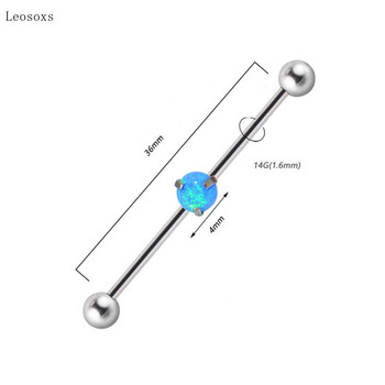 Leosoxs 1pcs New Creative Industrial Barbell Ear Bone Nail Body Piercing Jewelry