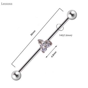 Leosoxs 1pcs New Creative Industrial Barbell Ear Bone Nail Body Piercing Jewelry