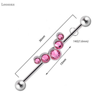 Leosoxs 1pcs New Creative Industrial Barbell Ear Bone Nail Body Piercing Jewelry