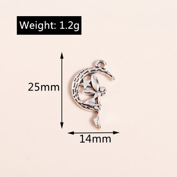 20 бр. 25*14 mm Creative Moon Fairy Charms за изработка на бижута „Направи си сам“ Angel Elf Charms Висулки за колиета, обеци, гривна