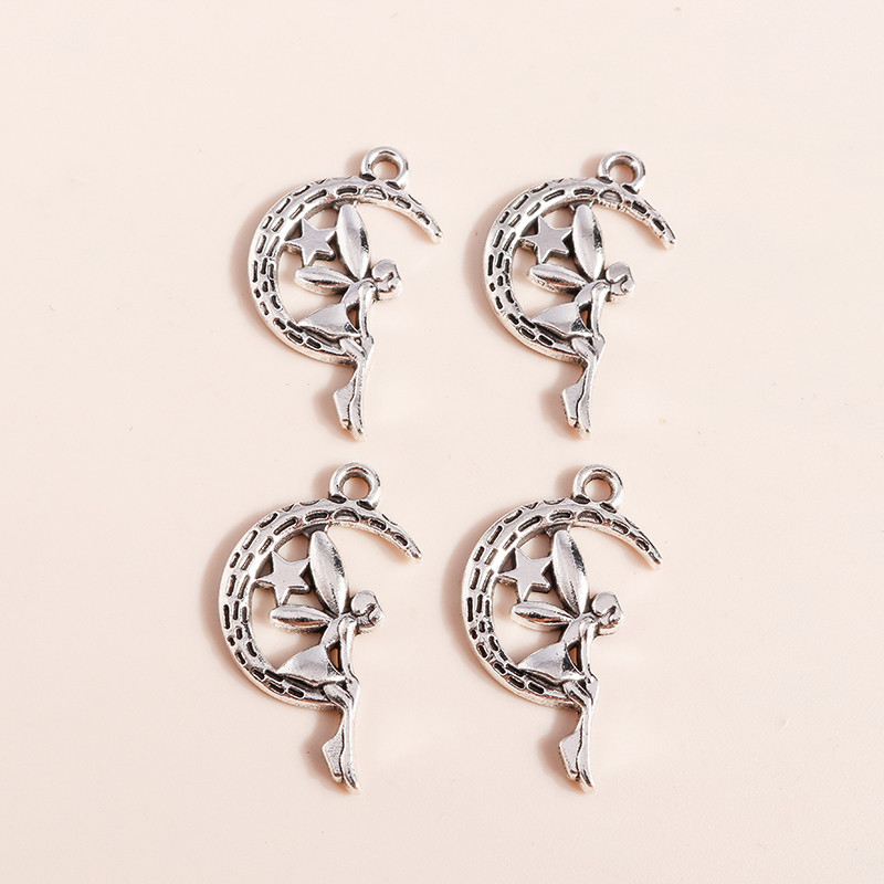 20 buc 25 * 14 mm Brelocuri creative cu zână a lunii pentru realizarea de bijuterii cu înger elf pandantive pentru coliere, cercei, brăţară