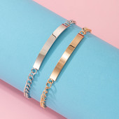 Tocona INS la modă, auriu, argintiu, culoare geoemtry, brățări de cuplu pentru femei, fete, bijuterii reglabile din metal, aliaj simple, 21057