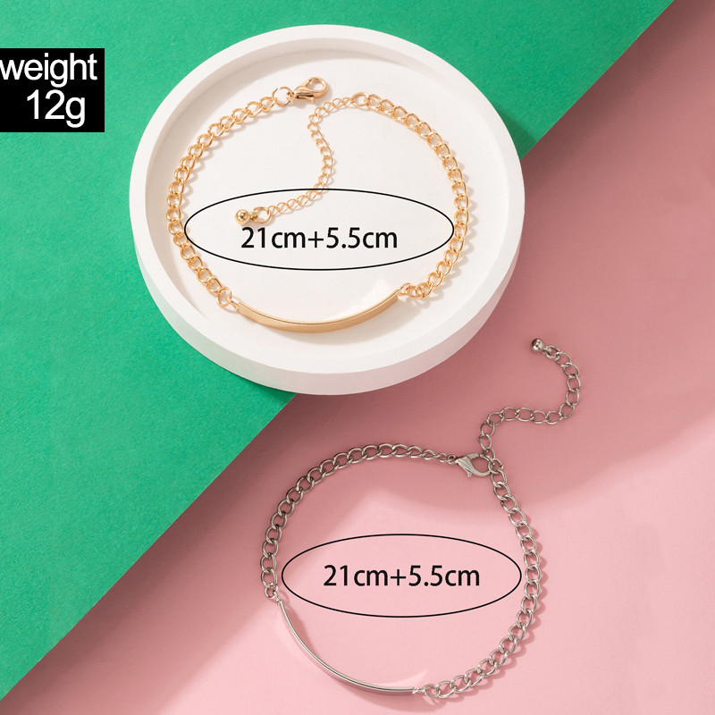 Tocona INS la modă, auriu, argintiu, culoare geoemtry, brățări de cuplu pentru femei, fete, bijuterii reglabile din metal, aliaj simple, 21057