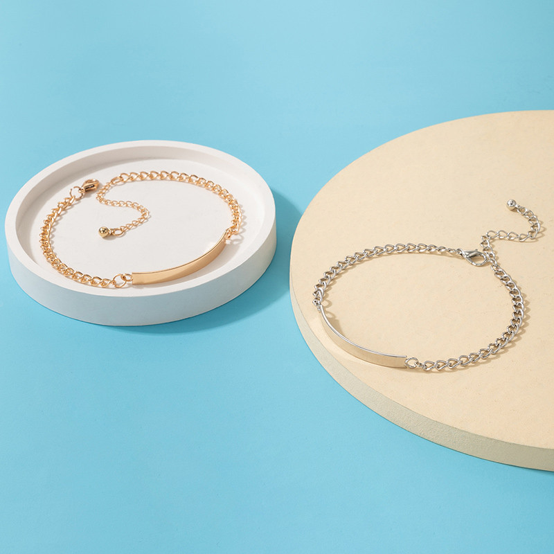 Tocona INS la modă, auriu, argintiu, culoare geoemtry, brățări de cuplu pentru femei, fete, bijuterii reglabile din metal, aliaj simple, 21057