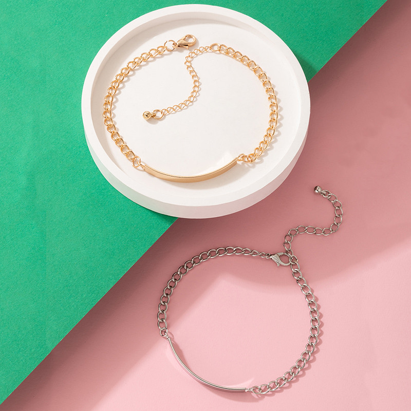 Tocona INS la modă, auriu, argintiu, culoare geoemtry, brățări de cuplu pentru femei, fete, bijuterii reglabile din metal, aliaj simple, 21057