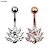 Leosoxs 1db Hot New Köldökgyűrű Kreatív páva köldökgombos köldökgyűrű Piercing Ékszer Hot Ale köldökgyűrű