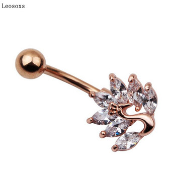 Leosoxs 1 брой Hot New Navel Ring Creative Peacock Navel Button Umbilical Ring Бижута за пиърсинг Гореща разпродажба пръстен за пъпа