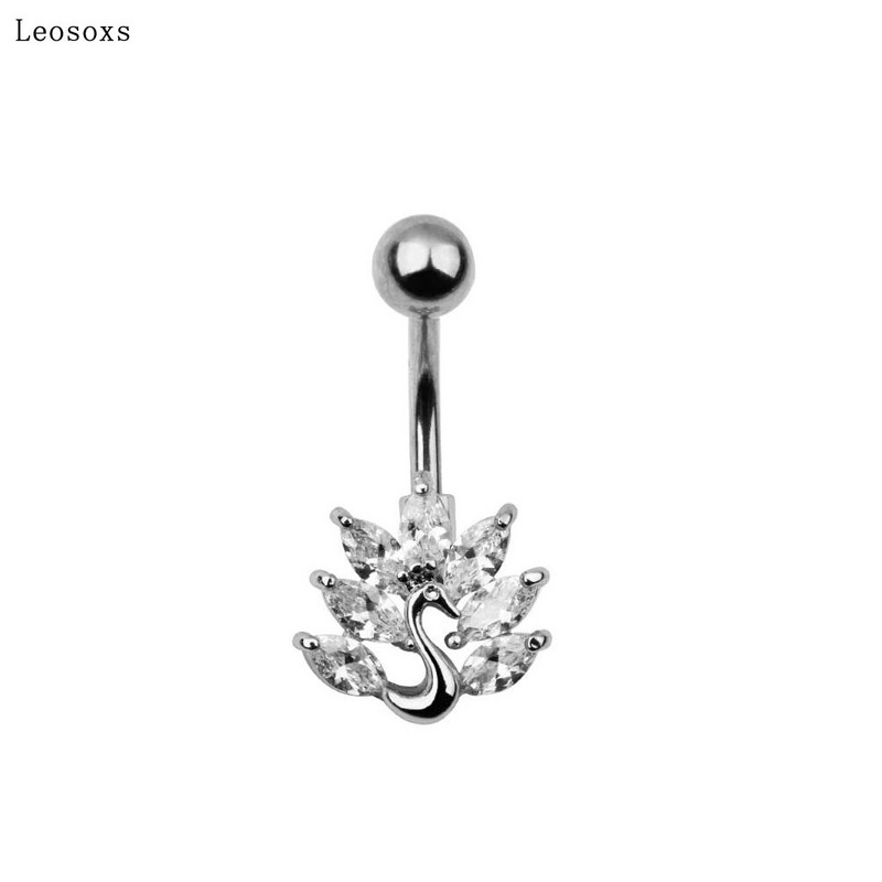 Leosoxs 1db Hot New Köldökgyűrű Kreatív páva köldökgombos köldökgyűrű Piercing Ékszer Hot Ale köldökgyűrű