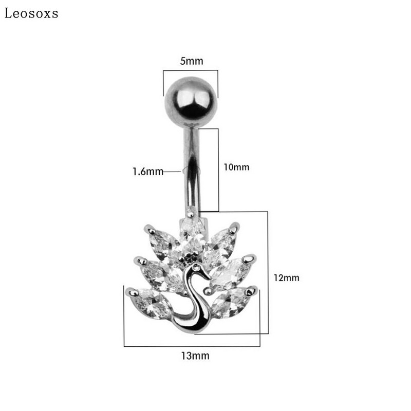 Leosoxs 1db Hot New Köldökgyűrű Kreatív páva köldökgombos köldökgyűrű Piercing Ékszer Hot Ale köldökgyűrű