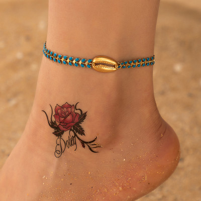 Tocona Shell gleznă pentru femei Brelocuri Pietre sparte albastre Geometrie Lanțuri reglabile pentru picioare Bijuterii boeme 1buc/set 22143