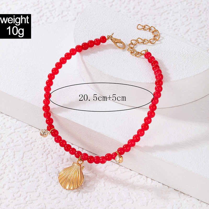 Tocona Shell gleznă pentru femei Brelocuri Pietre sparte albastre Geometrie Lanțuri reglabile pentru picioare Bijuterii boeme 1buc/set 22143