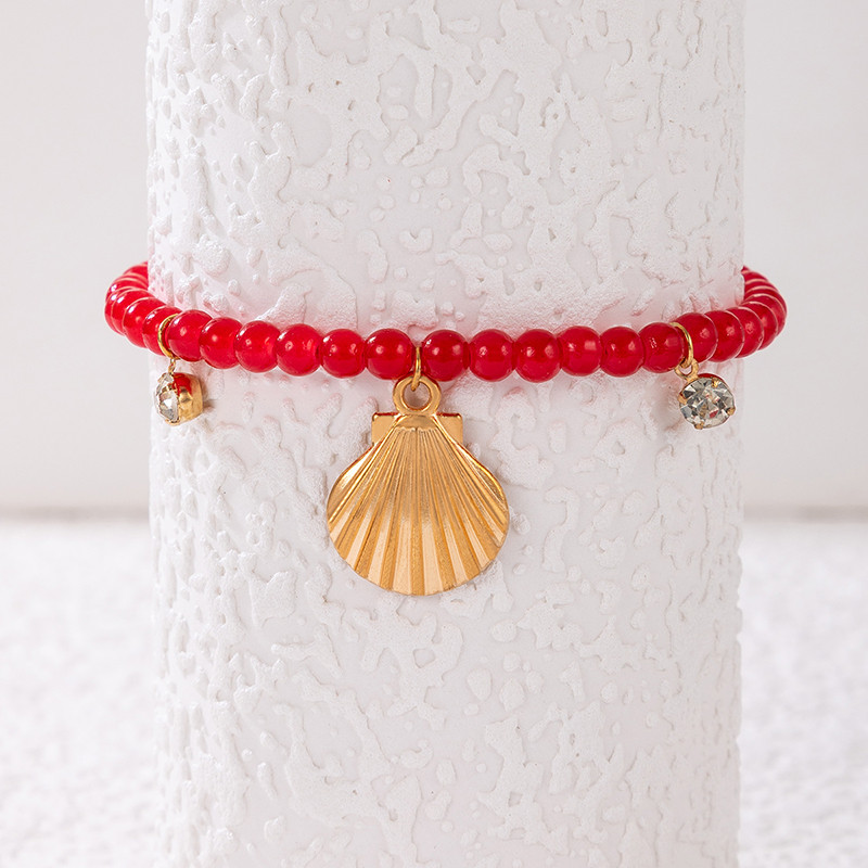 Tocona Shell gleznă pentru femei Brelocuri Pietre sparte albastre Geometrie Lanțuri reglabile pentru picioare Bijuterii boeme 1buc/set 22143