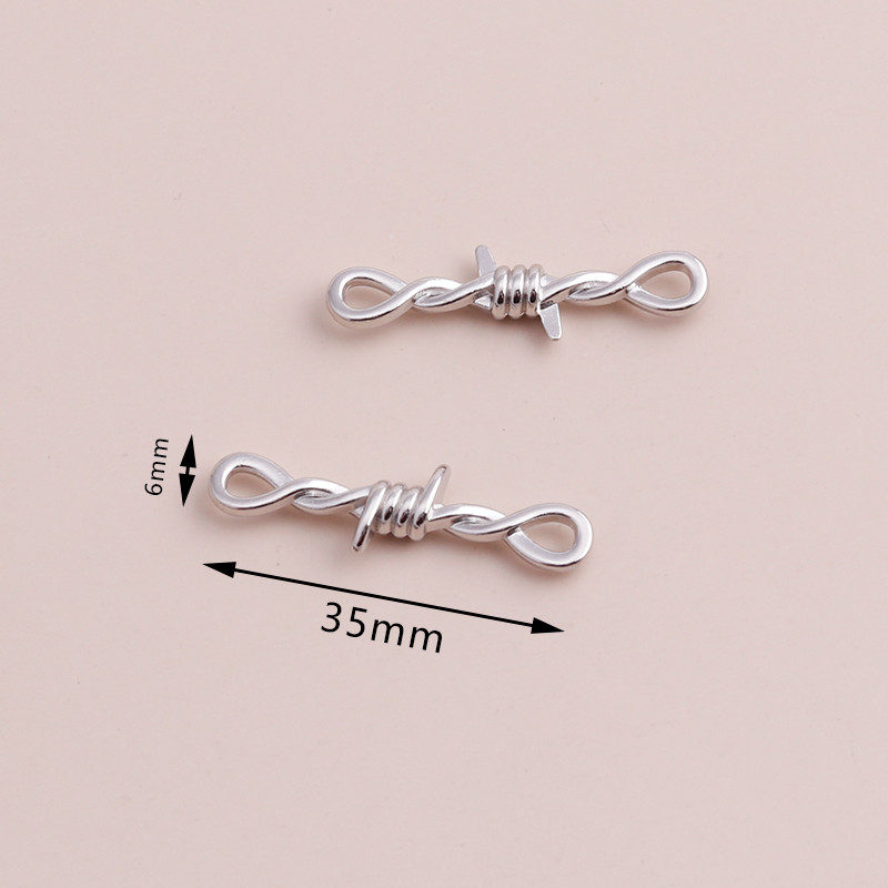15 τμχ Tiny Twisted Thorns Connectors Charms fit Punk DIY κολιέ Βραχιόλι Ασημί χρώμα 35x6mm Making Finding Jewelry Accessories