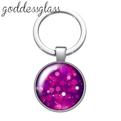 Színes Shinning csillagok Buborék Glitterek Kerek üveg cabochon kulcstartó Táska Autós kulcstartó Gyűrűtartó Charms kulcstartók ajándékba