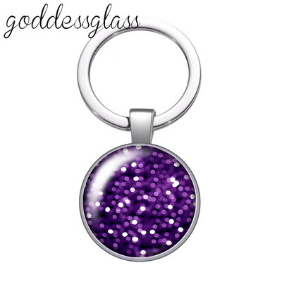 Színes Shinning csillagok Buborék Glitterek Kerek üveg cabochon kulcstartó Táska Autós kulcstartó Gyűrűtartó Charms kulcstartók ajándékba