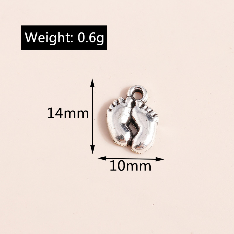 40 bucăți 14*10mm drăguț din aliaj brelocuri pentru picioare pandantive pentru coliere accesorii pentru realizarea de brățări brelocuri pentru amprenta la sol Fabricarea de bijuterii diy