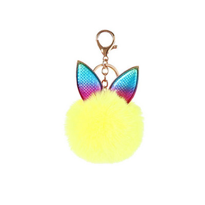 Bufniță drăguță din desene animate, blană de iepure pufoasă, minge de pluș, cu pandantiv, lanț cheie pentru geantă mașină, breloc cu animale, breloc pentru geantă