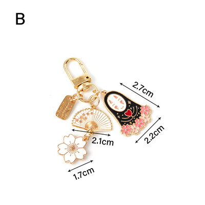 Moda Spirited Away No Face Bărbați desene animate fără față Brelocuri bărbați femei metal floare Sakura breloc geantă breloc cadou bijuterii