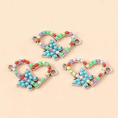 10 buc. Boemia colorată etnică Hasma Charms de mână Pandantive Conectori pentru cercei lucrați manual Colier Bijuterii DIY Cruce cu ridicata