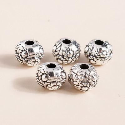 50db 5*9mm-es tibeti ezüst színű mini haltávtartó laza gyöngyök bűbáj csatlakozók barkácsoláshoz karkötő karkötő karperec ékszer készítése