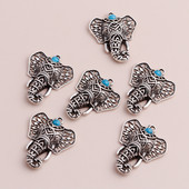 4 buc Bijuterii din aliaj de epocă Boho margele din piatră naturală Retro Animal elefant pandantive Brelocuri pentru bricolaj coliere brățări 37x32mm