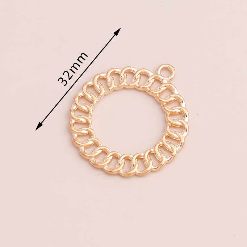 10 bucăți 32x27mm Cercuri răsucite geometrice de culoare aurie Brelocuri rotunde pentru brățări Coliere Pandantive Diy Bijuterii Constatări