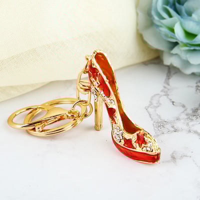 Breloc creativ pentru pantofi cu toc înalt Poșetă cu strasuri de cristal Breloc pentru mașină geantă Breloc decorativ din aliaj