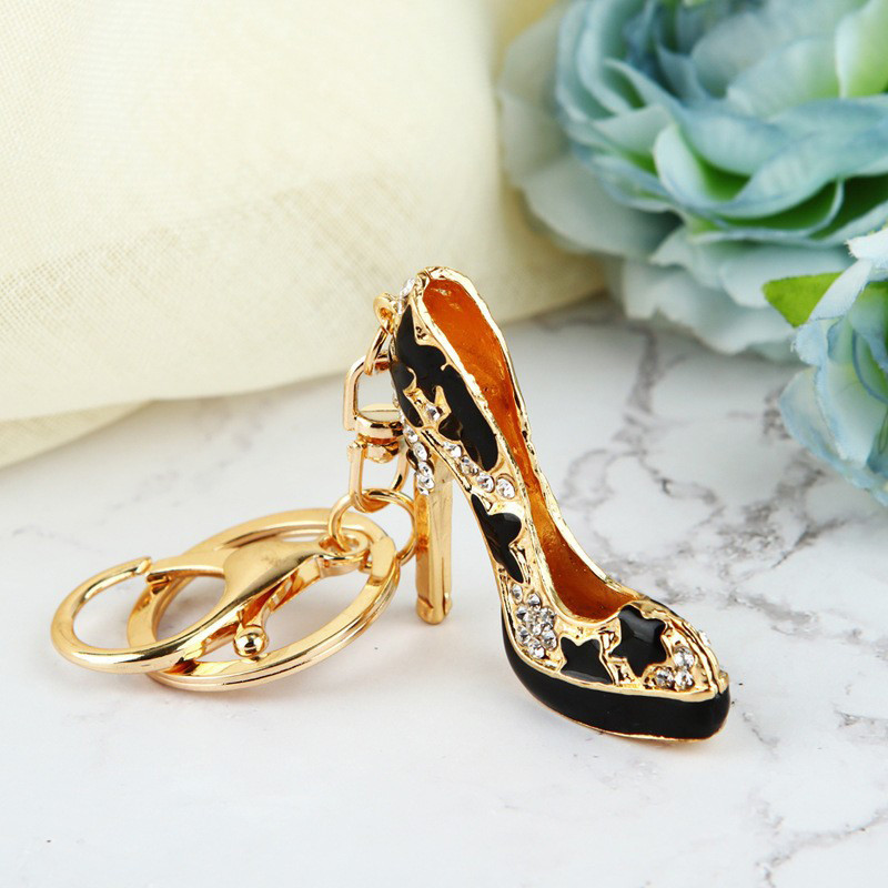Breloc creativ pentru pantofi cu toc înalt Poșetă cu strasuri de cristal Breloc pentru mașină geantă Breloc decorativ din aliaj