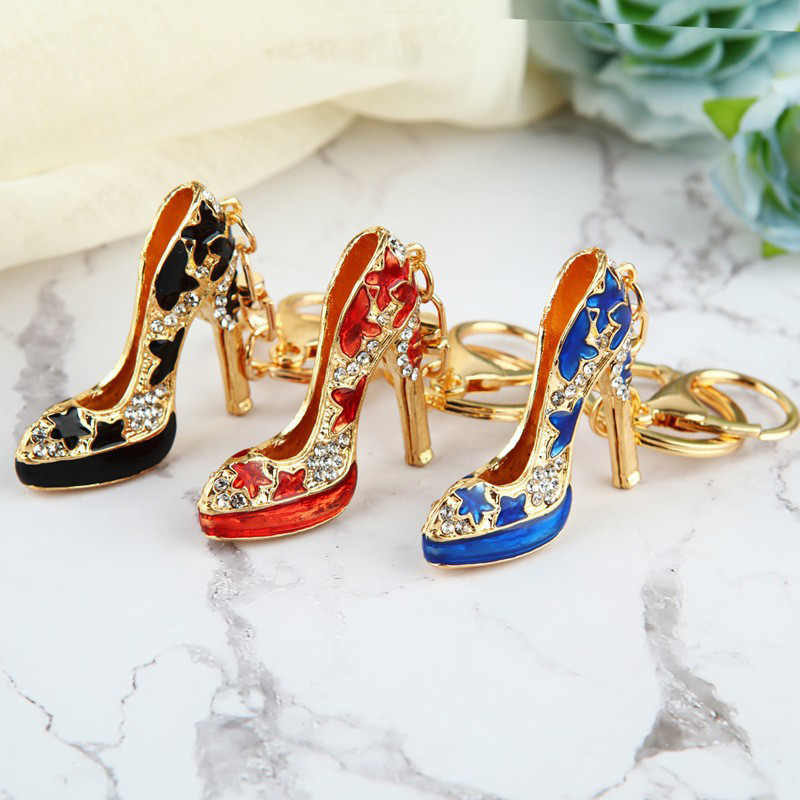 Breloc creativ pentru pantofi cu toc înalt Poșetă cu strasuri de cristal Breloc pentru mașină geantă Breloc decorativ din aliaj