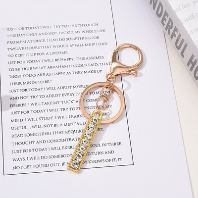 Breloc cu pandantiv cu literă AZ cu strass Breloc cu pandantiv pentru mașină, la modă simplă, pentru unisex, cataramă cu homar, breloc pentru doamne, bijuterii cu pandantiv