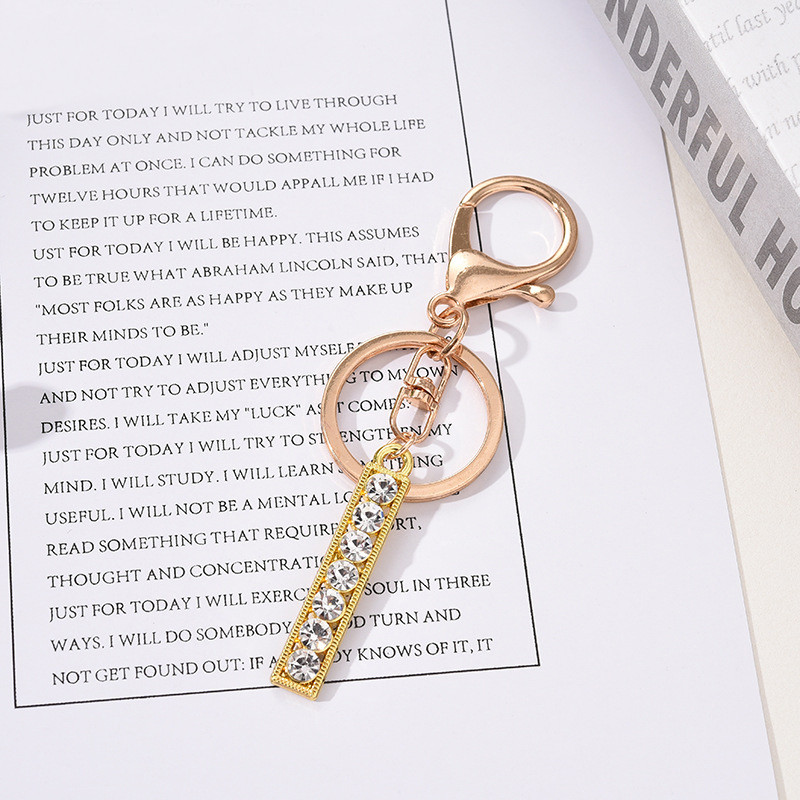 Breloc cu pandantiv cu literă AZ cu strass Breloc cu pandantiv pentru mașină, la modă simplă, pentru unisex, cataramă cu homar, breloc pentru doamne, bijuterii cu pandantiv