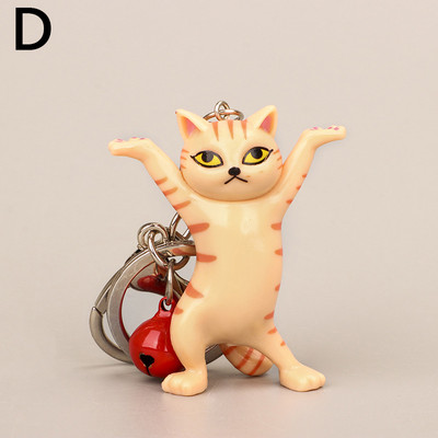 Juokinga Drovi katė Šokanti Kačiukas Raktų pakabukai Raktų pakabukai Krepšelis Ornamentas Animaciniai filmai Automobilių raktai grandinėlės Mados Moterys Papuošalai Priedai