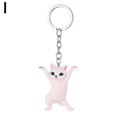 Juokinga Drovi katė Šokanti Kačiukas Raktų pakabukai Raktų pakabukai Krepšelis Ornamentas Animaciniai filmai Automobilių raktai grandinėlės Mados Moterys Papuošalai Priedai