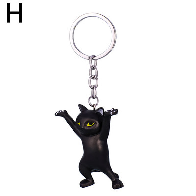 Juokinga Drovi katė Šokanti Kačiukas Raktų pakabukai Raktų pakabukai Krepšelis Ornamentas Animaciniai filmai Automobilių raktai grandinėlės Mados Moterys Papuošalai Priedai