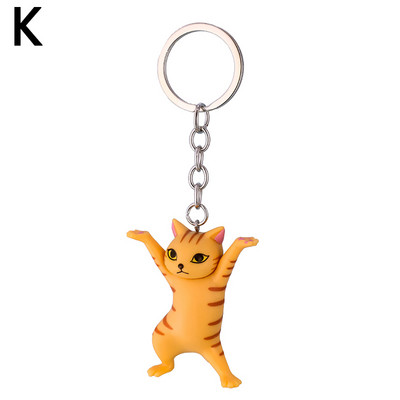 Juokinga Drovi katė Šokanti Kačiukas Raktų pakabukai Raktų pakabukai Krepšelis Ornamentas Animaciniai filmai Automobilių raktai grandinėlės Mados Moterys Papuošalai Priedai