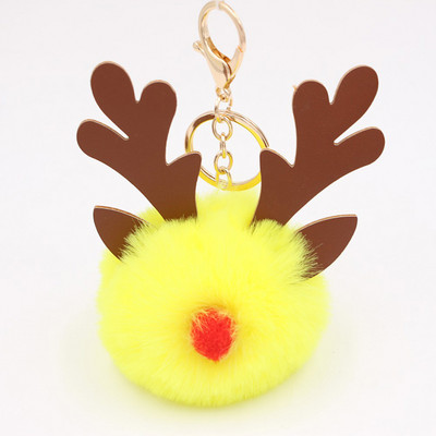 Breloc cu elan din pluș de Crăciun la modă, geantă de mână pentru mașină, breloc cu pompon, breloc cheie, decorare brad de Crăciun