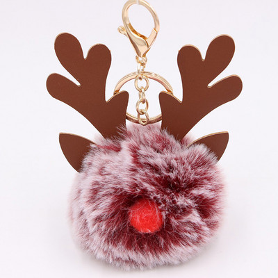 Breloc cu elan din pluș de Crăciun la modă, geantă de mână pentru mașină, breloc cu pompon, breloc cheie, decorare brad de Crăciun