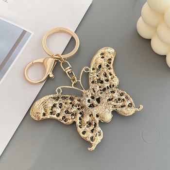 Μπρελόκ Crystal Butterfly Glitter Rhinestone Μεταλλικό μπρελόκ για γυναίκες Fashion Chic τσάντα με κλειδί αυτοκινήτου Κρεμαστό σακίδιο πλάτης αξεσουάρ