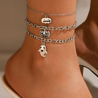 Tocona 2 buc/seturi Lant de picior din pânză de păianjen vintage, nou la modă, cu geometrie, gleznă reglabilă pentru femei, bijuterii de Halloween19796