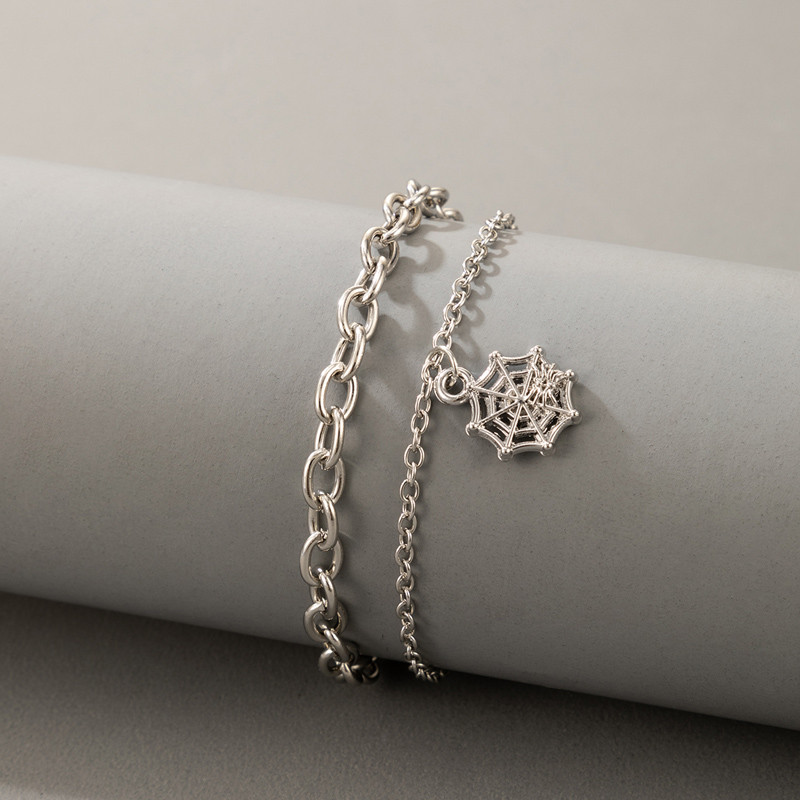 Tocona 2 buc/seturi Lant de picior din pânză de păianjen vintage, nou la modă, cu geometrie, gleznă reglabilă pentru femei, bijuterii de Halloween19796