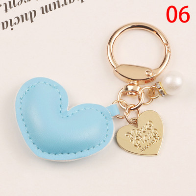 Aranyos bőr kulcstartó fém arany színű címke gyöngy szerelem szív kulcstartó táska medál kiegészítők nőknek kulcstartó ékszer ajándék