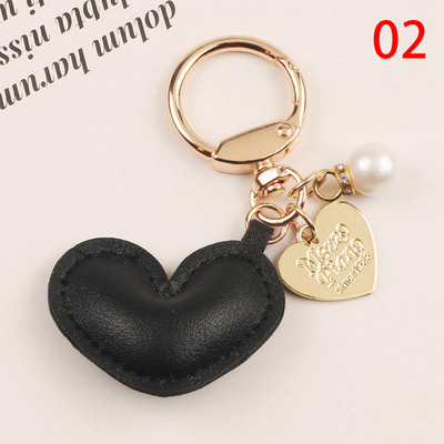 Aranyos bőr kulcstartó fém arany színű címke gyöngy szerelem szív kulcstartó táska medál kiegészítők nőknek kulcstartó ékszer ajándék