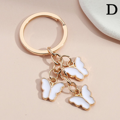 Breloc drăguț cu fluture colorat breloc metal cu animale zburătoare brelocuri pentru femei fete accesoriu geantă bijuterii lucrate manual