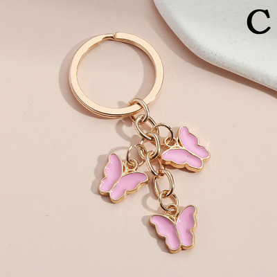 Breloc drăguț cu fluture colorat breloc metal cu animale zburătoare brelocuri pentru femei fete accesoriu geantă bijuterii lucrate manual