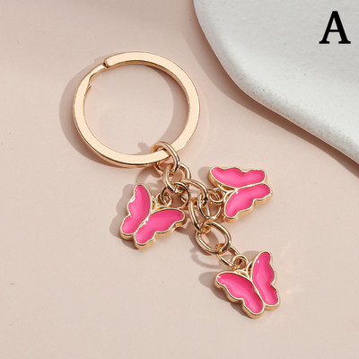 Breloc drăguț cu fluture colorat breloc metal cu animale zburătoare brelocuri pentru femei fete accesoriu geantă bijuterii lucrate manual